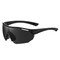 Polarized sports sunglasses with black semi-rimless frame and dark grey lenses - One Size / 3067 Black Frame Black Grey Lens Black Temple