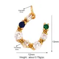 U-shaped gold pendant with colorful micro-pave stones measuring 13mm by 12mm - Three-Color Zircon Horseshoe / Gold