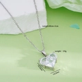 Collana placcata oro 18K con pendente a cuore in zircone e catenina in metallo argento - Argento con Zirconia Bianco