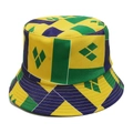 Gros plan du motif géométrique et du tissu en toile durable sur le chapeau bob d'été - M (56-58cm) / Géométrique Couleur Diamant (Z)