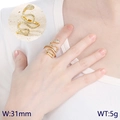 Anillo de serpiente dorado de varias capas con cristales brillantes estilo lujo - US 6 / Dorado