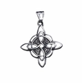 Vintage zilveren Keltische knoop hanger ketting voor heren met viking stijl afwerking - Oud Zilver (Alleen hanger)
