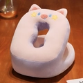Plüsch-Schlafkissen im Schweinchen-Design in Rosa und Lila mit hohler Form auf Holz - Eisseide Mittagsschlafkissen - Rosa Schweinchen