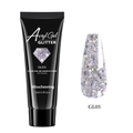 Misscheering 15ml glitter acrylic gel in GL03 shade with silver sparkle nail extension - Clear Sequin (GL03)