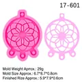 Pink silicone dreamcatcher mold for resin keychain and wall decor DIY projects - Style 1 Dreamcatcher / Pink