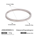 Minimalist silver stainless steel oval bangle, waterproof and hypoallergenic jewelry - Silver