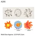Siliconen mal voor zonnebloem lelie en madeliefje met afgewerkte bloemmodellen - Stijl 1 (Lelie/Zonnebloem/Madeliefje) / Grijs