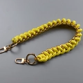 Yellow woven 40cm purse strap with gold chain links and metal spring clasps - Old Version / Yellow