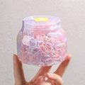 Barattolo di elastici per capelli colorati macaron ad alta elasticità per bambini e donne - Barattolo / 6# Colori Gelatina (1000 Pezzi)