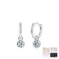 Pendientes de aro de moissanita de plata S925 con certificado GRA y tarjeta negra - Plata 925 (0.50Ct x 2)