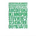 Detail of dark green vinyl letter and number stickers for mailboxes and cars - 210x290mm / Dark Green