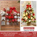 Set de 28 adornos navideños rojos y blancos con luces LED para árboles de 90 cm - Adecuado para árbol de 90cm / Rojo & Blanco