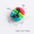 Rainbow flat bead with palm tree silhouette, 16x17mm size for evil eye jewelry - Multi-Color Palm Pattern (L341775)