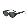 Occhiali da sole cat-eye neri retrò con stanghette a spirale e lenti grigio scuro - Montatura Nera Lenti Grigio Nero