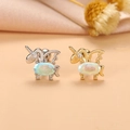 Pendientes de unicornio con circonitas de colores en acabados dorado y plateado - 1# (Unicornio) / Plateado