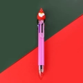 Pink multi-color Christmas ballpoint pen with a 3D Santa Claus topper and 6 ink refills - Santa Claus - Pink Barrel