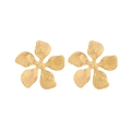 Übergroße goldene Blütenohrstecker mit eleganter gebürsteter Metalloberfläche - Gebürsteter Blumenstil (4#花朵)