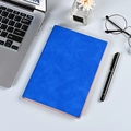 Business A5 notebook in elegant blue matte faux leather finish on a clean office desk - A5 / Sapphire Blue