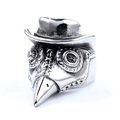Anello punk gotico in acciaio inossidabile con teschio di corvo medico della peste - US 7 / Colore Acciaio(02206)