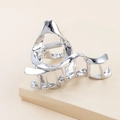 Pinza per capelli irregolare in metallo argento liquido con design fluido e cavo - Silver (C2522)