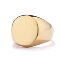 Polished gold signet ring detail showcasing a smooth flat surface for custom engraving - US 7 / Gold Large (17.5mm)
