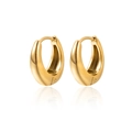 Chunky Goldene Tropfenohrringe mit poliertem 18k Finish auf weißem Hintergrund - Tropfen Huggie (EH-0175) / Gold