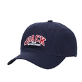 Navy blue baseball cap featuring red and white backnow letter embroidery in a vintage style - Navy Blue