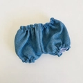 Blaue Denim-Pumphose für 17cm Plüschpuppe mit elastischem Bund und Beinbündchen - Geeignet für 17cm Anhängerpuppen / Jeans-Bubble-Hose / Blau