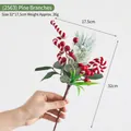 Artificial Christmas pine branch with red berries and candy cane, size 32x17.5cm - (2563) Lollipop Swirl Pine Branch