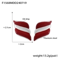 Orecchini geometrici a forma di ali in acciaio al titanio con smalto rosso e bianco - Rosso Acciaio (F1568)
