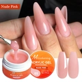 Detailed view of nude pink acrylic gel texture with professional nail extension finish - Nude Pink(05)