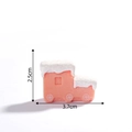 Mini statuetta trenino di Natale rosa con dettagli neve, decoro fai-da-te lungo 3,7cm - 1# Auto