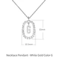 Oval necklace pendant featuring white gold G initial with colorful zircon stones - White Gold G