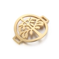 Gold stainless steel Tree of Life hollow charm connector for DIY jewelry making - Style C (KLJ4295-Z)