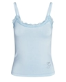 Light blue modal camisole with lace trim and rhinestone letter G detail - XS / Camisoles / Blue