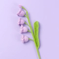 Handmade purple lily of the valley crochet flower branch for home decor decoration - Purple