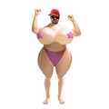 Funny inflatable costume for adults featuring a unique female character design for parties - Singles Party Bobo / One Size