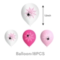 Set of 18 spider web latex balloons in white and pink, 12-inch party decoration size - Balloons 18PCS