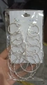 Silver geometric hoop earring set in various sizes featuring elegant fashion jewelry style - Silver White (12071)