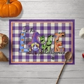 Halloween place mat with purple plaid and gnome design for festive table decor - Style 13-Encrypted Linen / 30*45cm(32g)