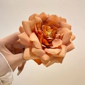 Caramel orange orchid flower hair claw clip with rich fabric petals for hair styling - No.48 Claw-Orange Rose Flower