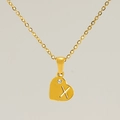 Collana a cuore placcata oro 18k con lettera X e scintillante zirconia cubica - Lettera X