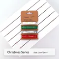 Christmas ribbon set with 1cm double-sided satin and golden Merry Christmas print - Christmas Theme Ribbon Set 1cm*2m 4pcs