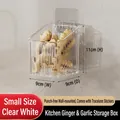 Küchen-Organizer für Ingwer und Knoblauch, Wandmontage ohne Bohren, transparentes Weiß - Transparent Weiß - Klein