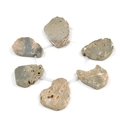 Perle in pietra naturale lucida di forma irregolare in tonalità beige e marrone - Confezione da 6 (22-28mm) / Giallo Vino Galvanizzato