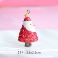Christmas Santa and red glitter resin tree ornament with gold dusting and silver ring - Style 17-Red Tree with Santa Face