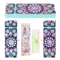 Kit de trousse à crayons peinture diamant 5D avec motif floral violet et outils DIY - BH-08