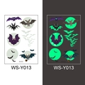Luminous Halloween temporary tattoo stickers featuring bats and moon WS-Y013 variant - Bat Style (WS-Y013)