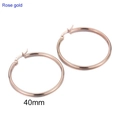 Classic 40mm round hoop earrings for women in elegant rose gold finish stainless steel - 40mm (KE102872-WGJM) / Rose Gold