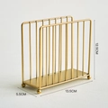 Minimalist golden wrought iron square napkin holder with ball feet for table storage - Gold